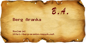 Berg Aranka névjegykártya